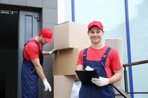 Packed household items ready for house removals in Burntoak