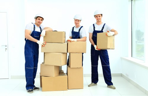 Commercial moving team assisting a Burntoak business move