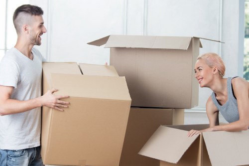 Local office relocation team handling desks and files